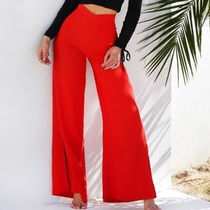 TigerMist High Waist Red Flare Pants